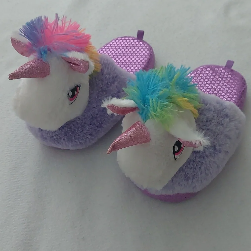 WONDER NATION Plush Unicorn Slippers NWOT